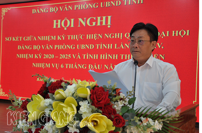 Đảng bộ Văn phòng UBND tỉnh Kiên Giang sơ kết giữa nhiệm kỳ